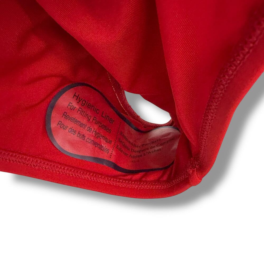 NEW Tommy Hilfiger Red One Piece Swimsuit Size 16 Red Center Ring Full Coverage - Picture 6 of 9